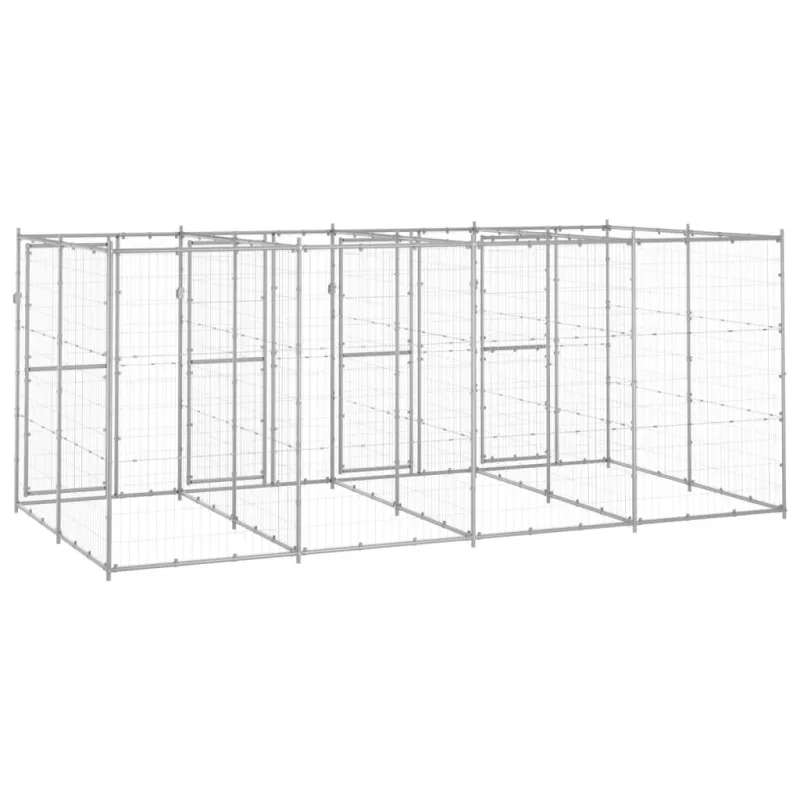 Lauko voljeras šunims, galvanizuotas plienas, 9,68m²