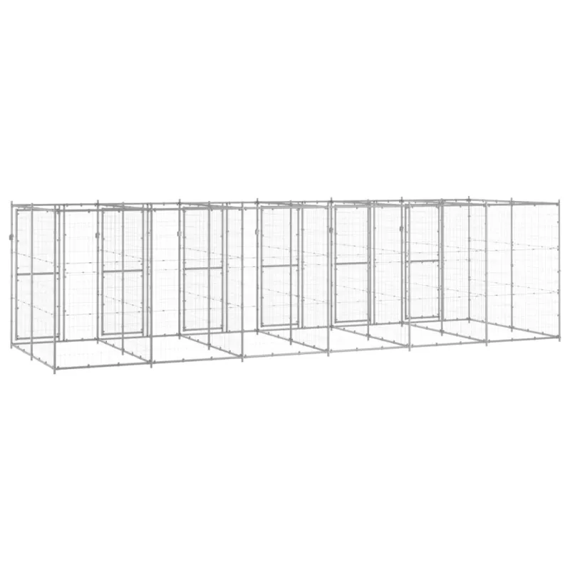 Lauko voljeras šunims, galvanizuotas plienas, 14,52m²