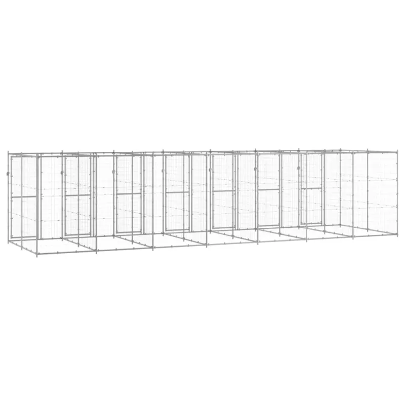 Lauko voljeras šunims, galvanizuotas plienas, 16,94m²