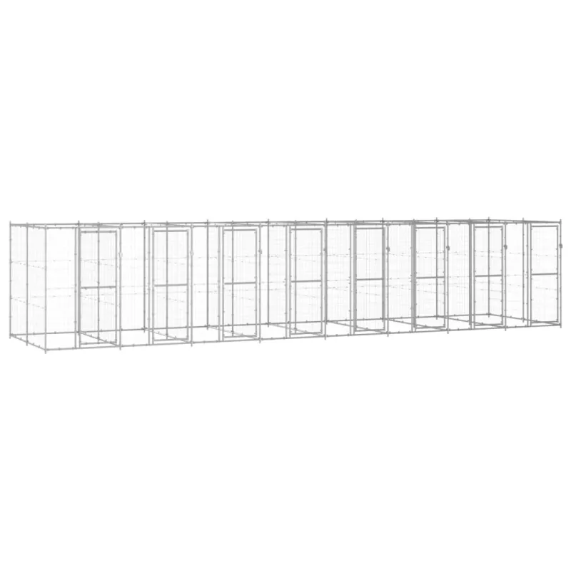 Lauko voljeras šunims, galvanizuotas plienas, 19,36m²