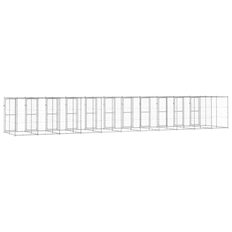 Lauko voljeras šunims, galvanizuotas plienas, 26,62m²