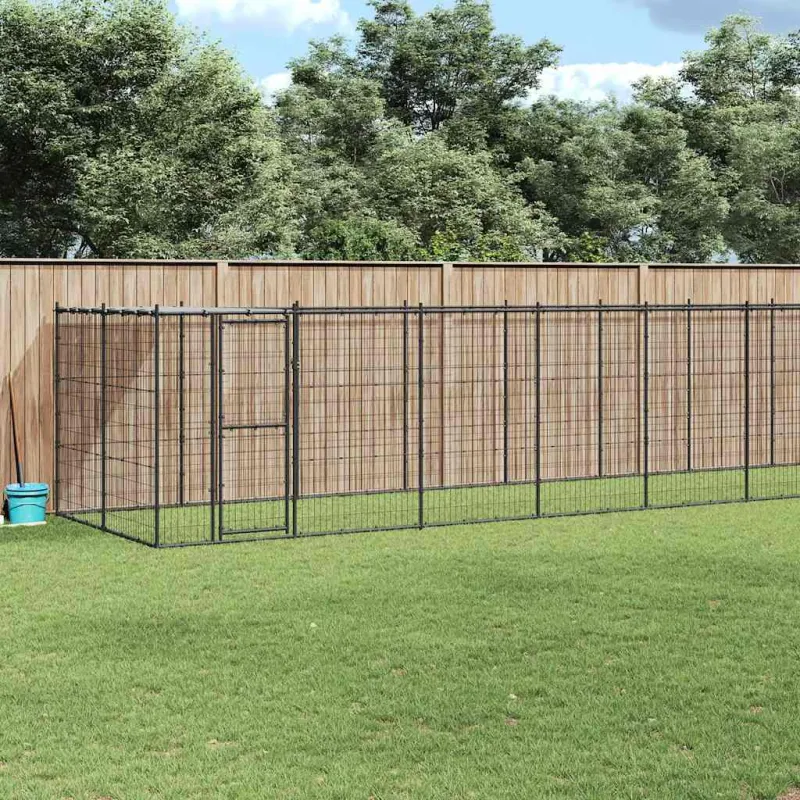 Lauko voljeras šunims su stogu, plienas, 26,62m²