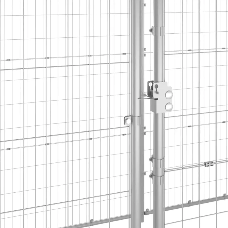 Lauko voljeras šunims su stogu, galvanizuotas plienas, 21,78m²