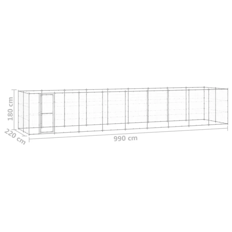 Lauko voljeras šunims, galvanizuotas plienas, 21,78m²