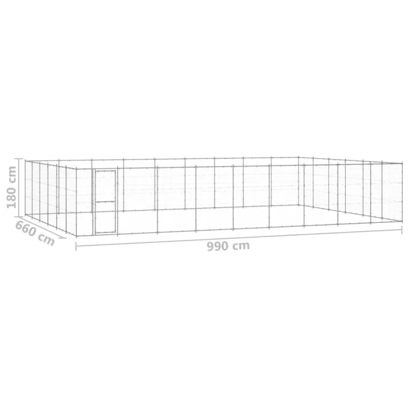 Lauko voljeras šunims, galvanizuotas plienas, 65,34m²