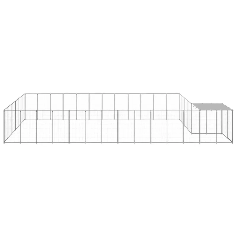 Voljeras šunims, sidabrinės spalvos, 22,99 m², plienas