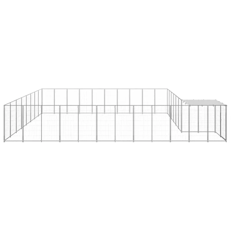 Voljeras šunims, sidabrinės spalvos, 25,41 m², plienas