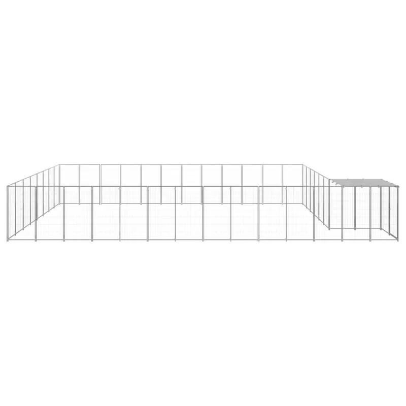Voljeras šunims, sidabrinės spalvos, 30,25 m², plienas