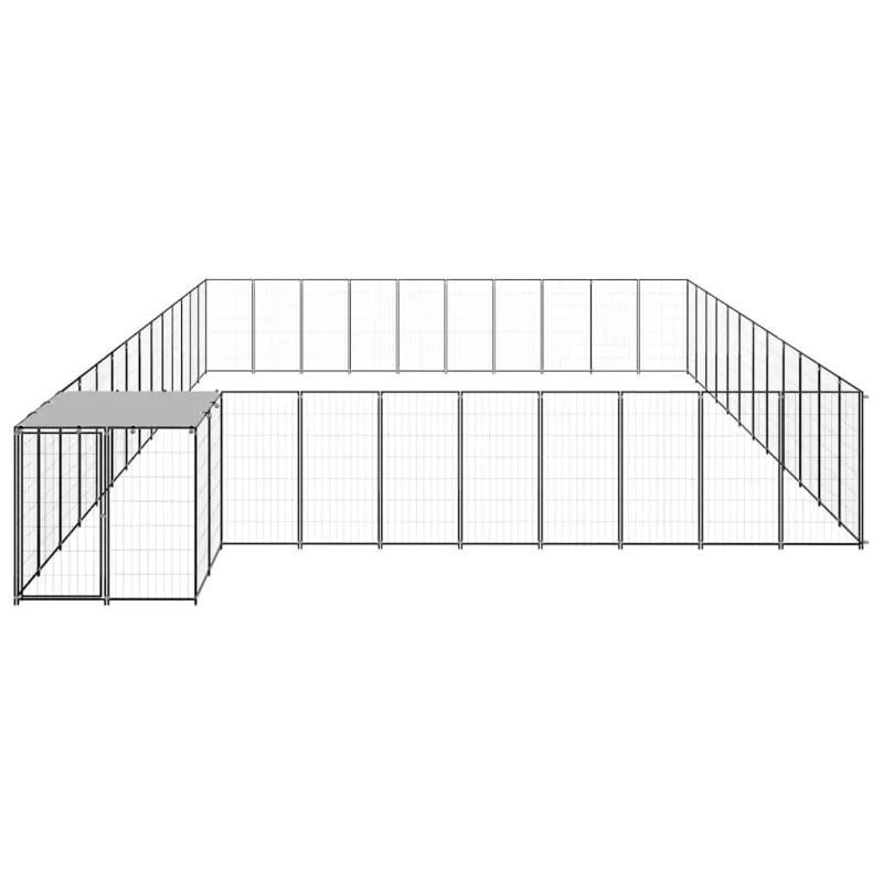 Voljeras šunims, juodos spalvos, 37,51m², plienas