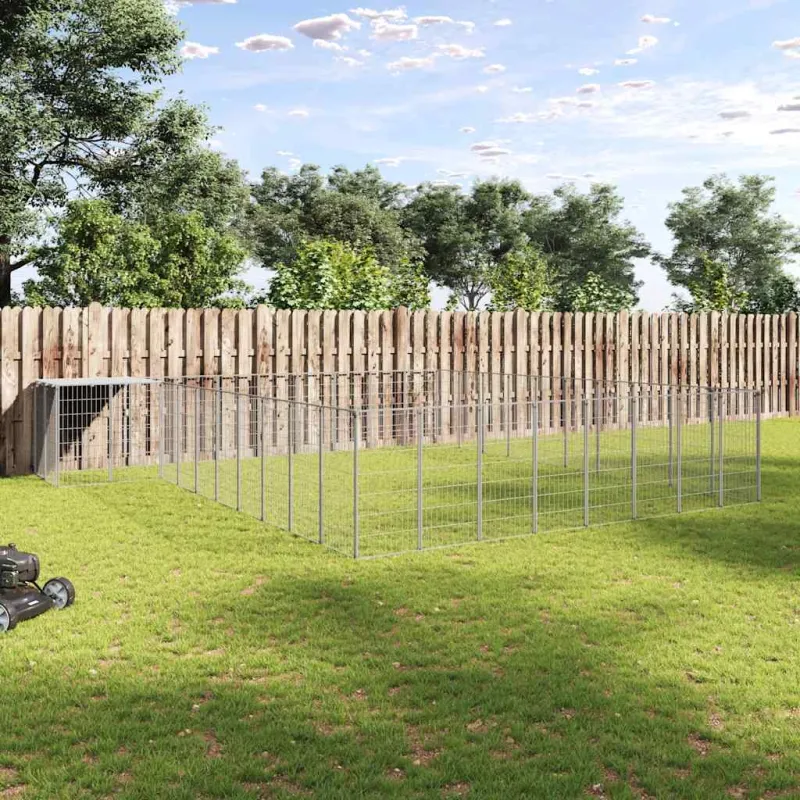 Voljeras šunims, sidabrinės spalvos, 25,41 m², plienas