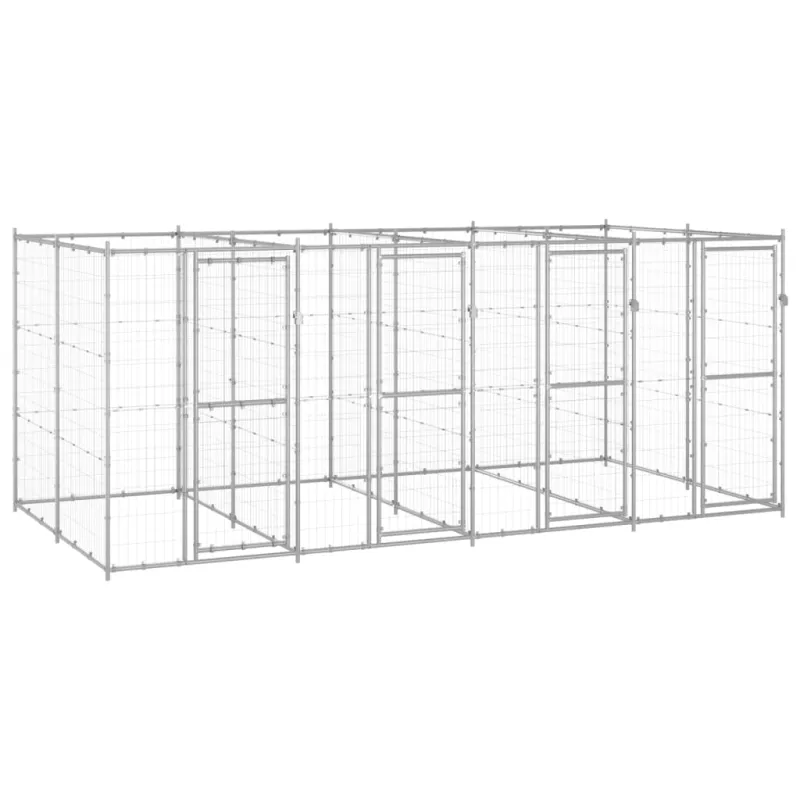 Lauko voljeras šunims, galvanizuotas plienas, 9,68m²