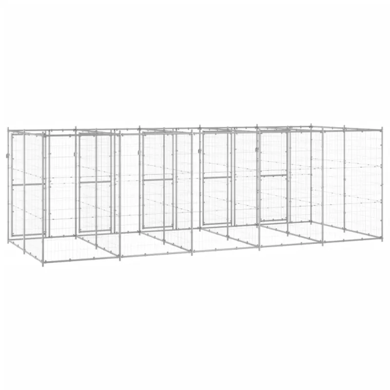 Lauko voljeras šunims, galvanizuotas plienas, 12,1m²