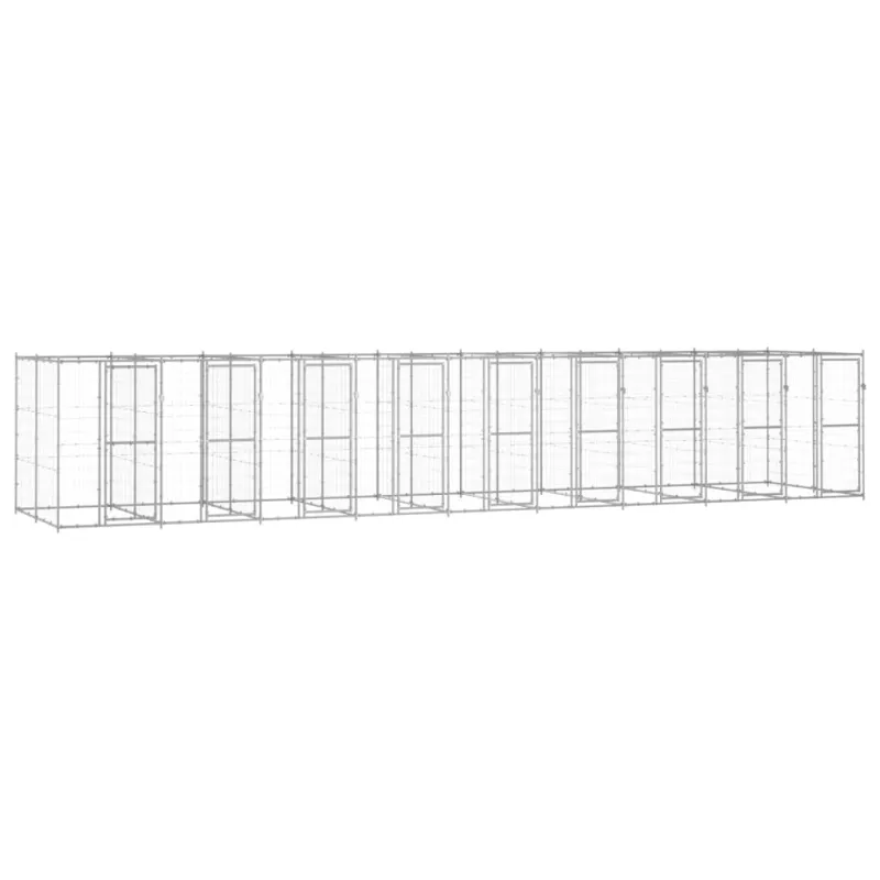 Lauko voljeras šunims, galvanizuotas plienas, 21,78m²