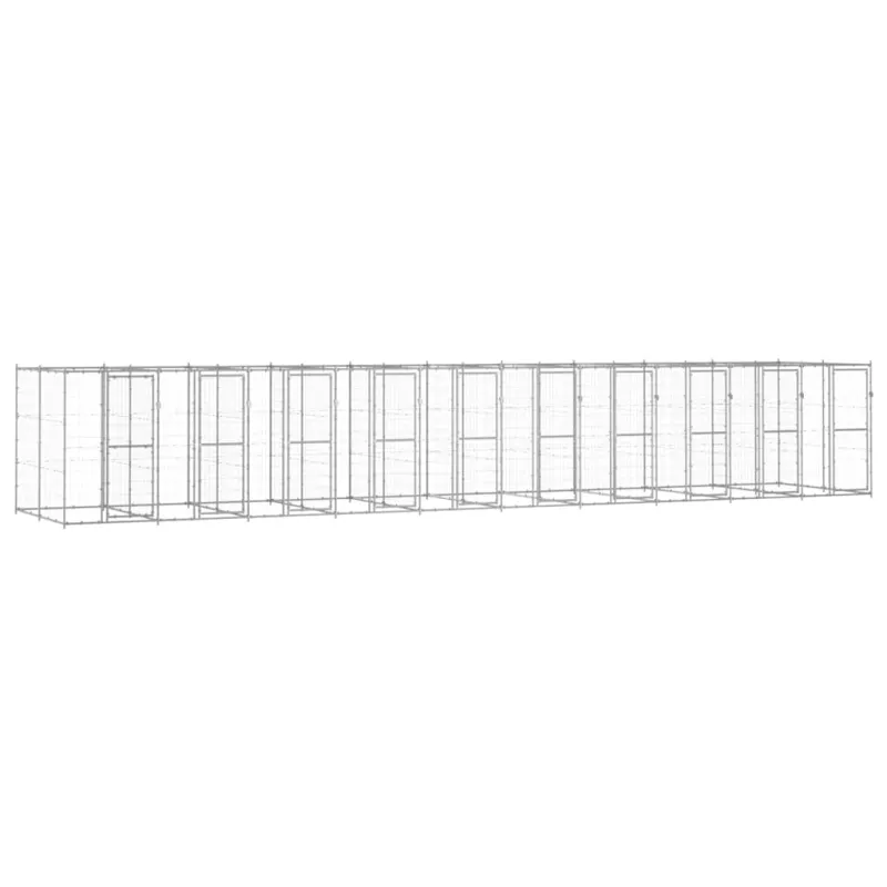 Lauko voljeras šunims, galvanizuotas plienas, 24,2m²