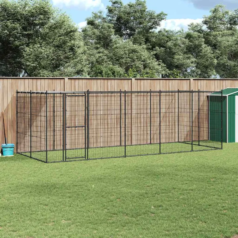 Lauko voljeras šunims su stogu, plienas, 12,1m²