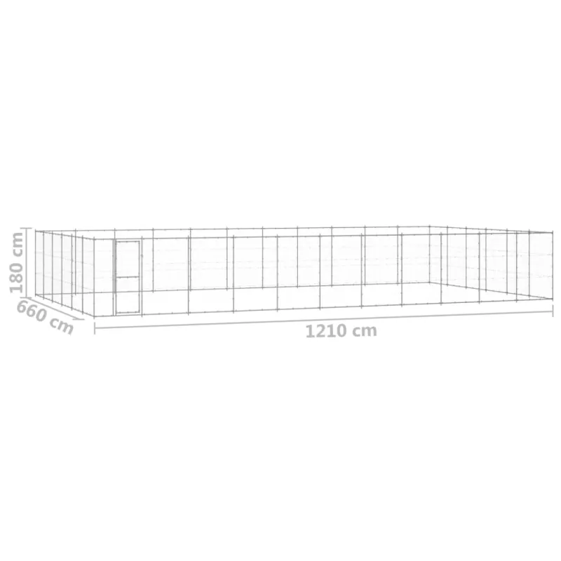 Lauko voljeras šunims, galvanizuotas plienas, 79,86m²