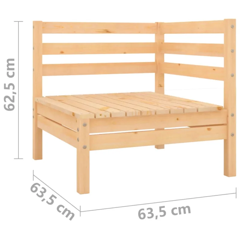 Dvivietė sodo sofa, pušies medienos masyvas