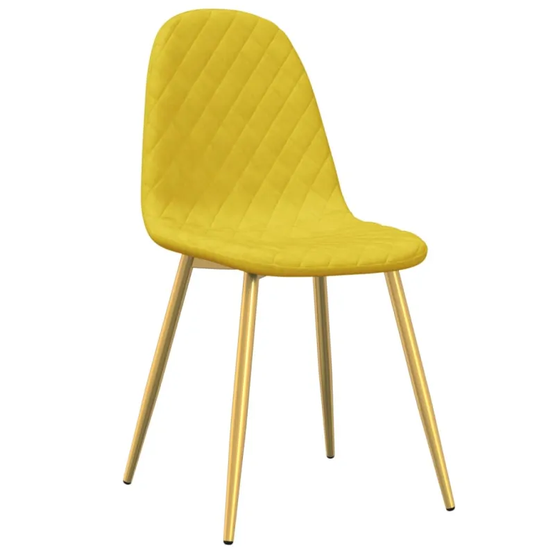 Valgomojo kėdės, 6vnt., garstyčių geltonos spalvos, aksomas