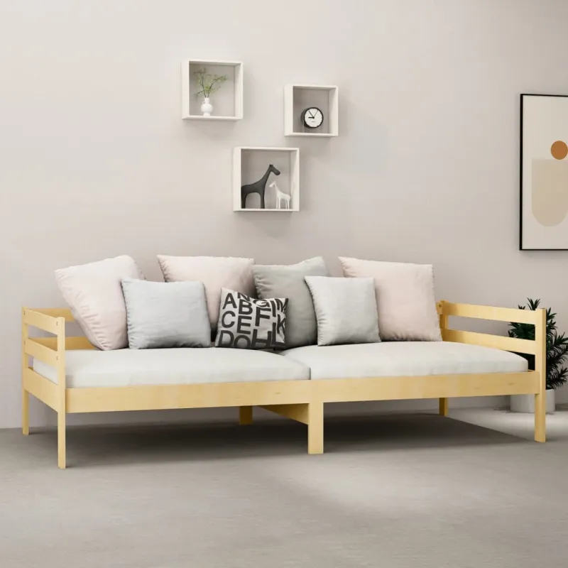Lova su čiužiniu, 90x200cm, pušies medienos masyvas