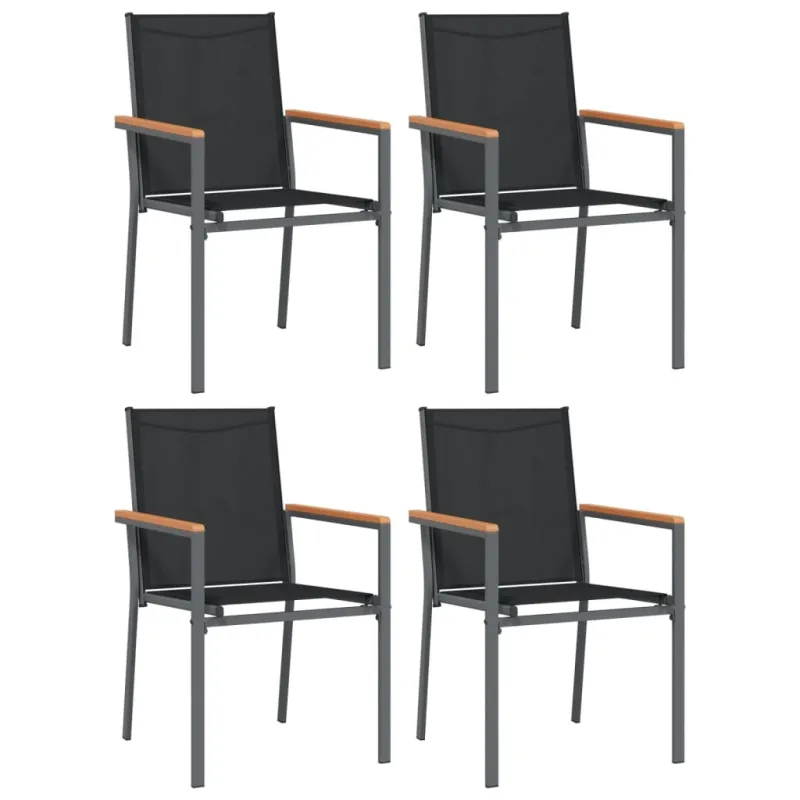 Sodo ruokailuryhmä, 5 osaa, musta, tekstiili/teräs