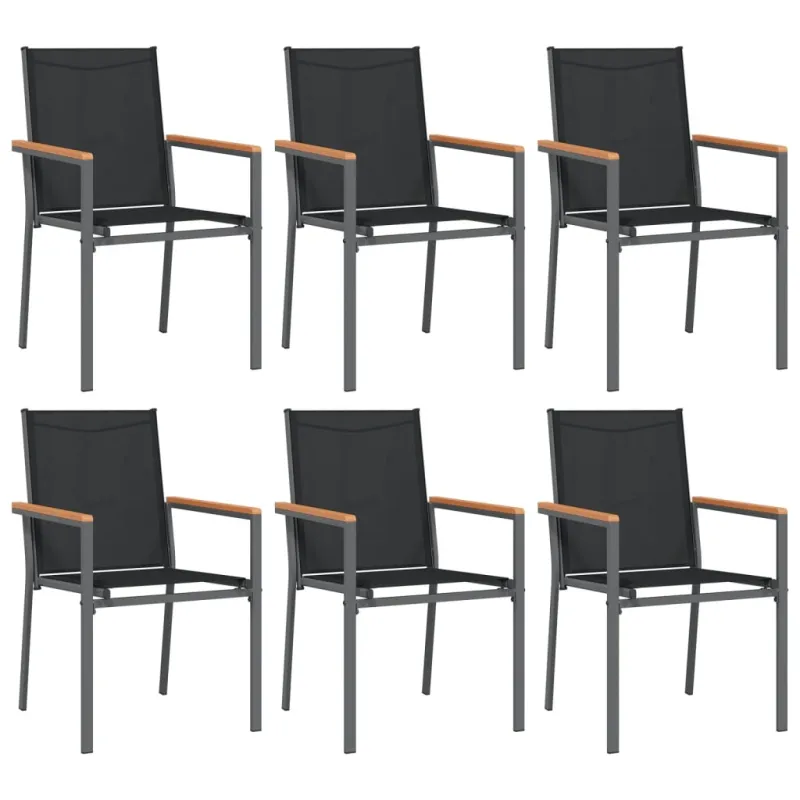 Sodo ruokailuryhmä, 7 osaa, musta, tekstiili/teräs