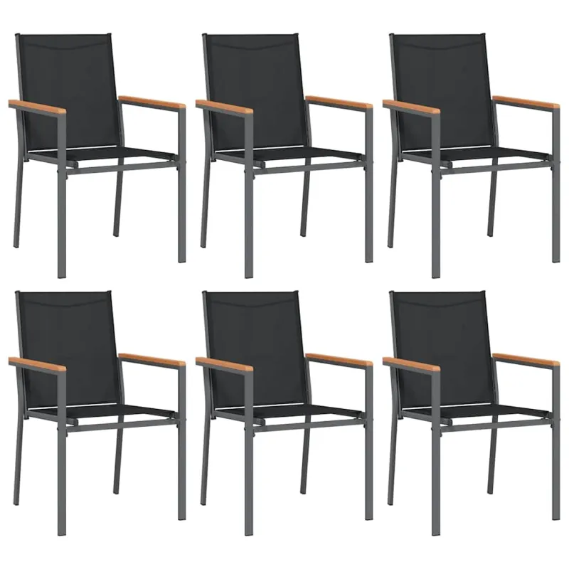 Sodo ruokailuryhmä, 7 osaa, musta, tekstiili/teräs