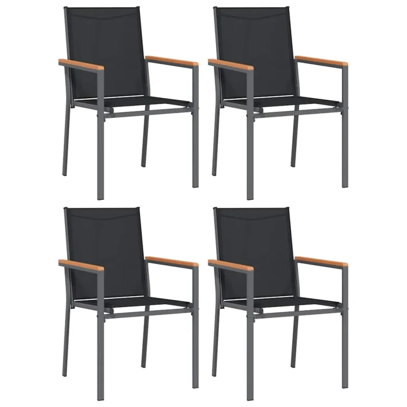 Sodo ruokailuryhmä, 5 osaa, musta, tekstiili/teräs