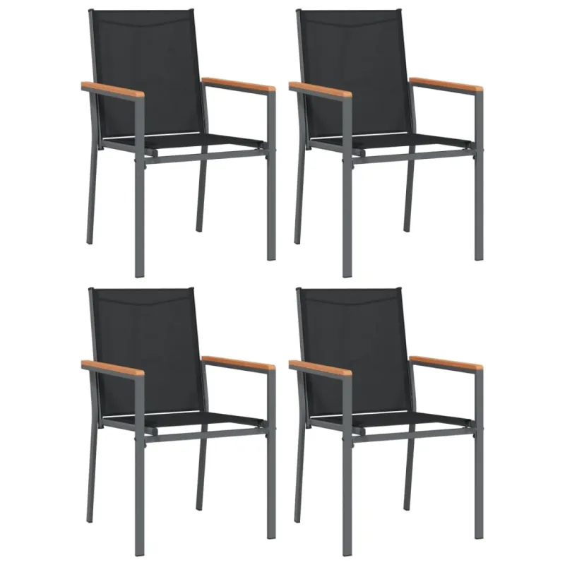 Sodo ruokailuryhmä, 5 osaa, musta, tekstiili/teräs