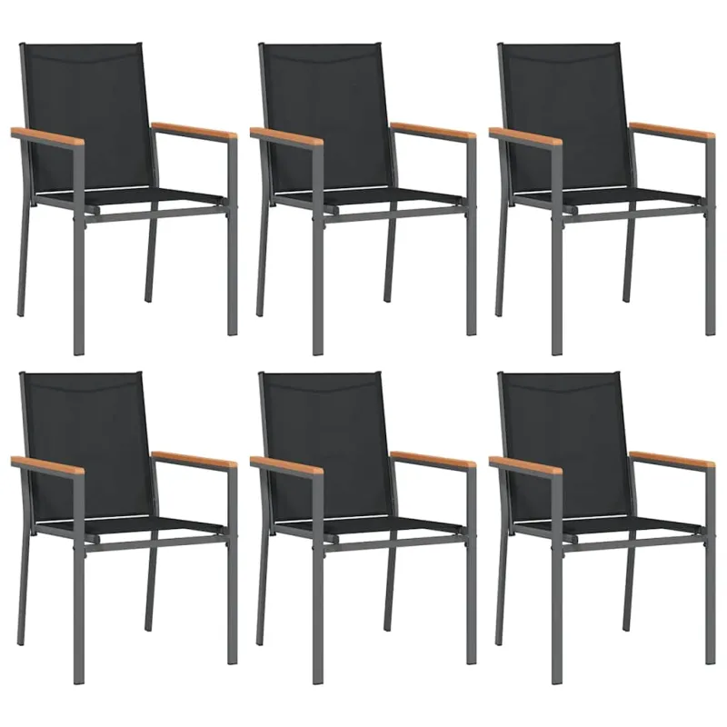 Sodo ruokailuryhmä, 7 osaa, musta, tekstiili/teräs
