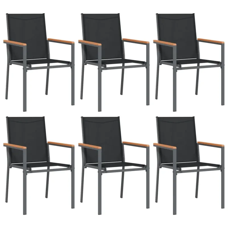 Sodo ruokailuryhmä, 7 osaa, musta, tekstiili/teräs