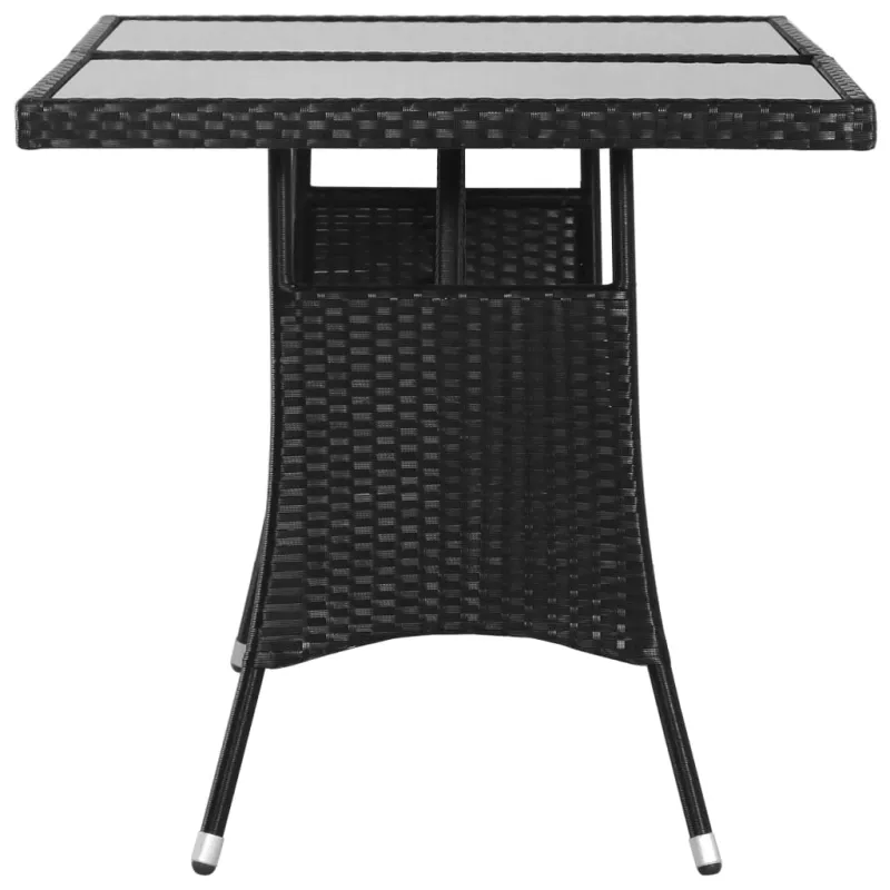 Soodapöytä, musta, 140x80x74cm, polyrattana