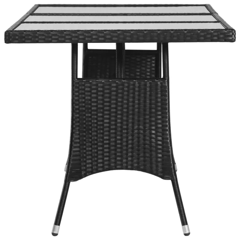Soodapöytä, musta, 170x80x74 cm, polyrattana
