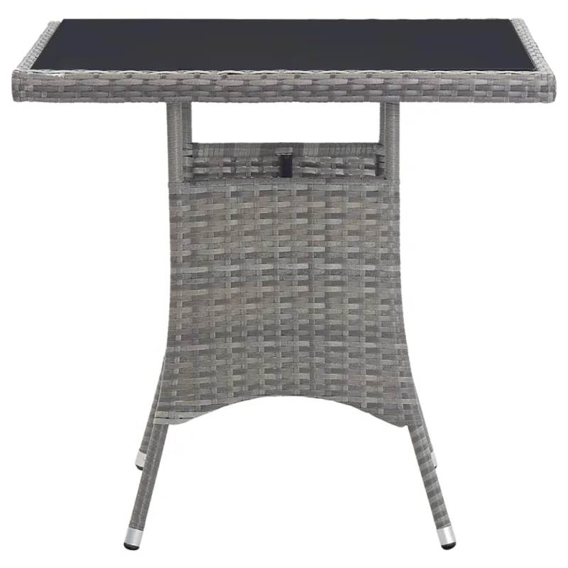 Sodo pöytä, harmaa, 80x80x74cm, polyrattana