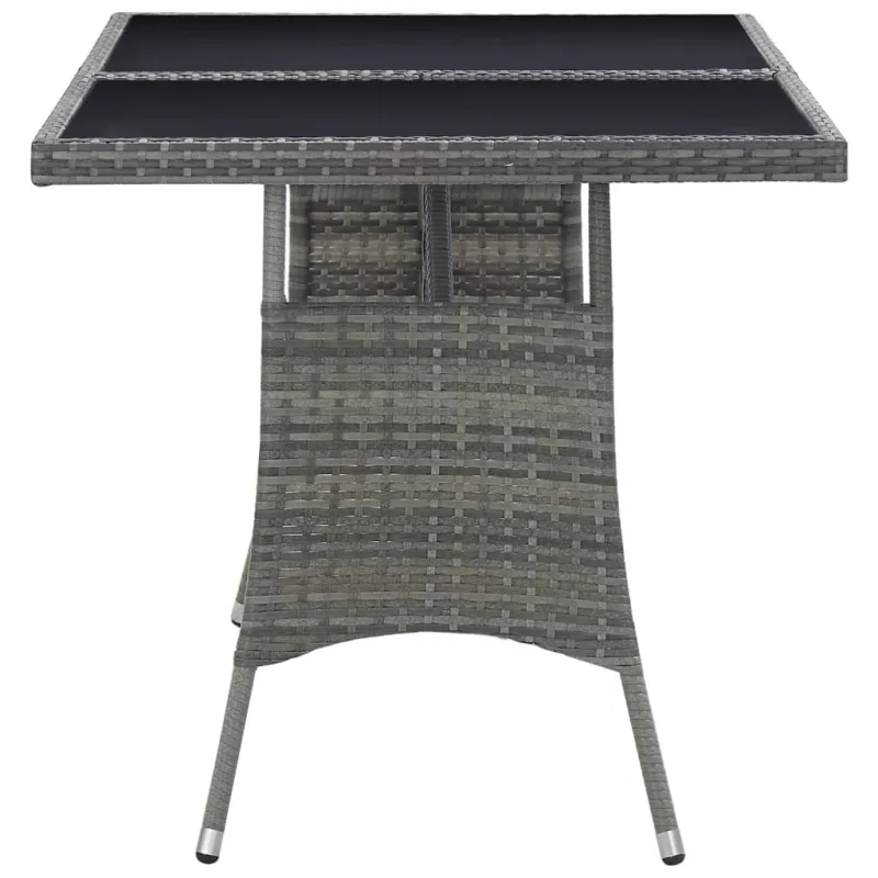 Sodo pöytä, harmaa, 140x80x74cm, polyrattana