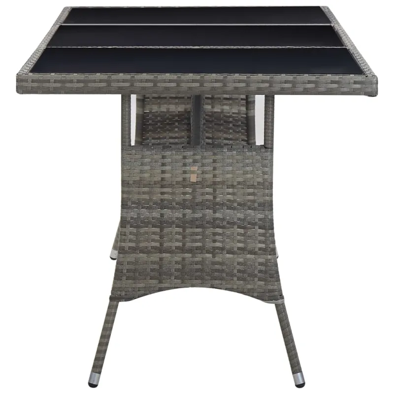 Sodo pöytä, harmaa, 170x80x74cm, polyrattana