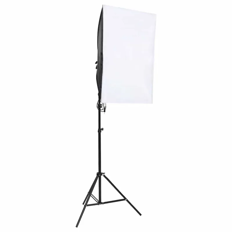 Fotostudijos rinkinys su apšvietimo rinkiniu ir fonu