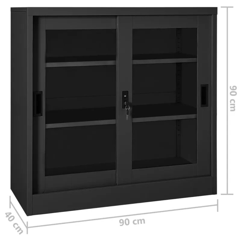 Spintelė su stumdomomis durelėmis/loveliu, antracito, plienas