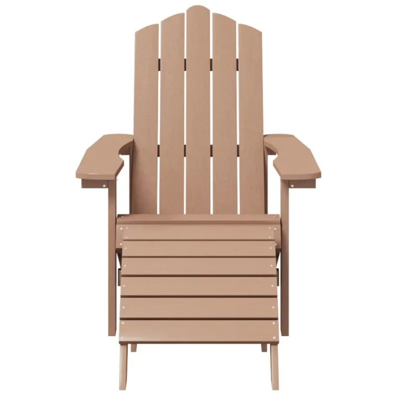 Sodo Adirondack kėdės su pakojomis, 2vnt., rudos spalvos, HDPE