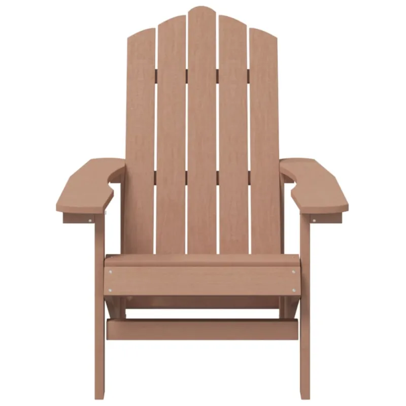Sodo Adirondack kėdė su staliuku, rudos spalvos, HDPE