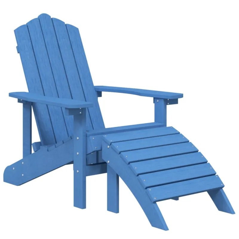 Sodo Adirondack kėdė su pakoja ir staliuku, mėlyna, HDPE