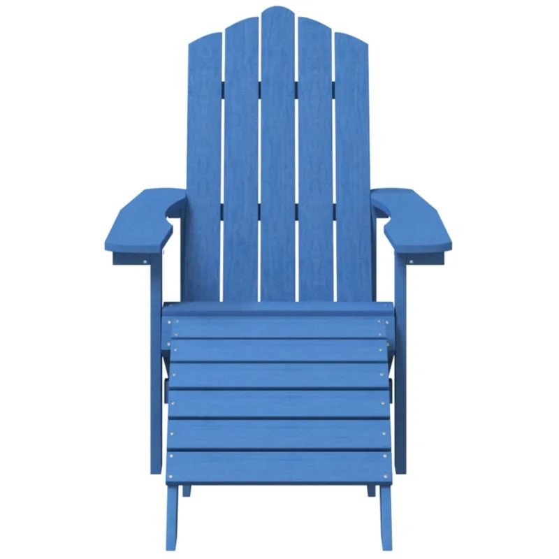 Sodo Adirondack kėdė su pakoja ir staliuku, mėlyna, HDPE