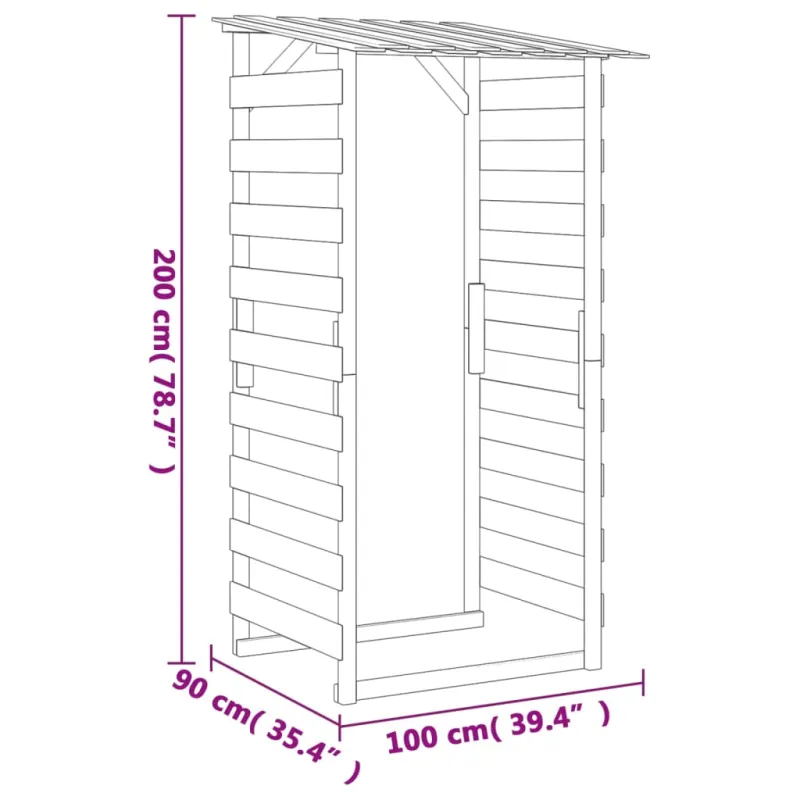 Pergolės su stogeliais, 2vnt., 100x90x200cm, impregnuota pušis