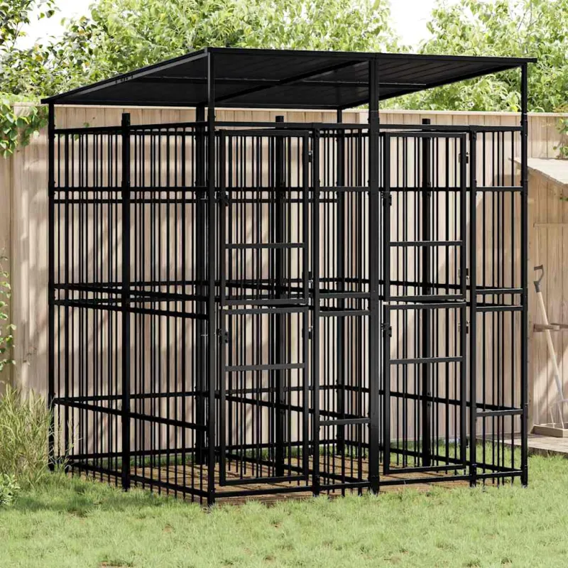 Lauko voljeras šunims su stogu, plienas, 3,69m²