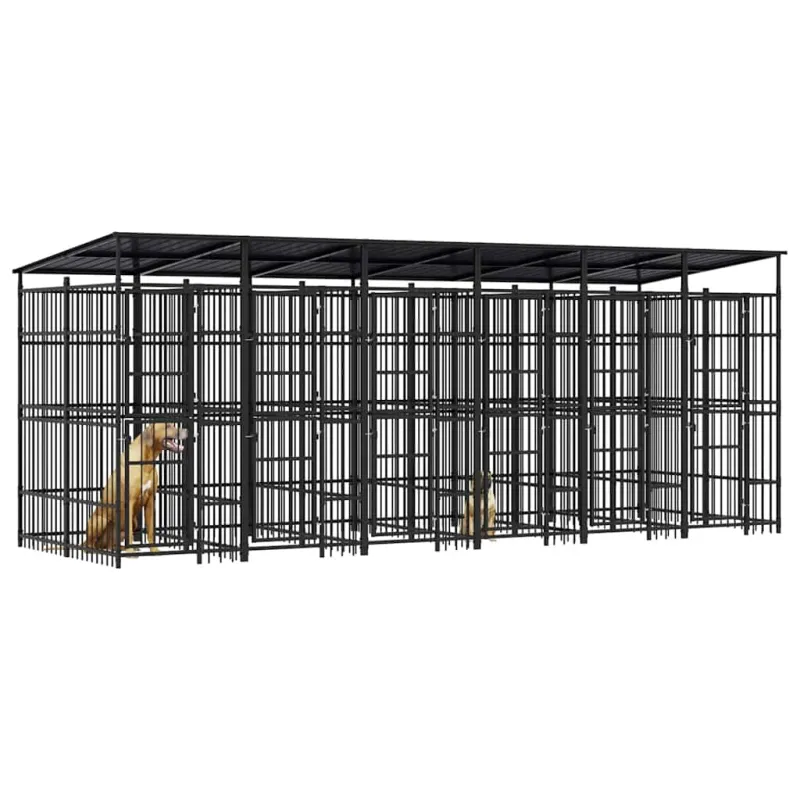 Lauko voljeras šunims su stogu, plienas, 11,06m²