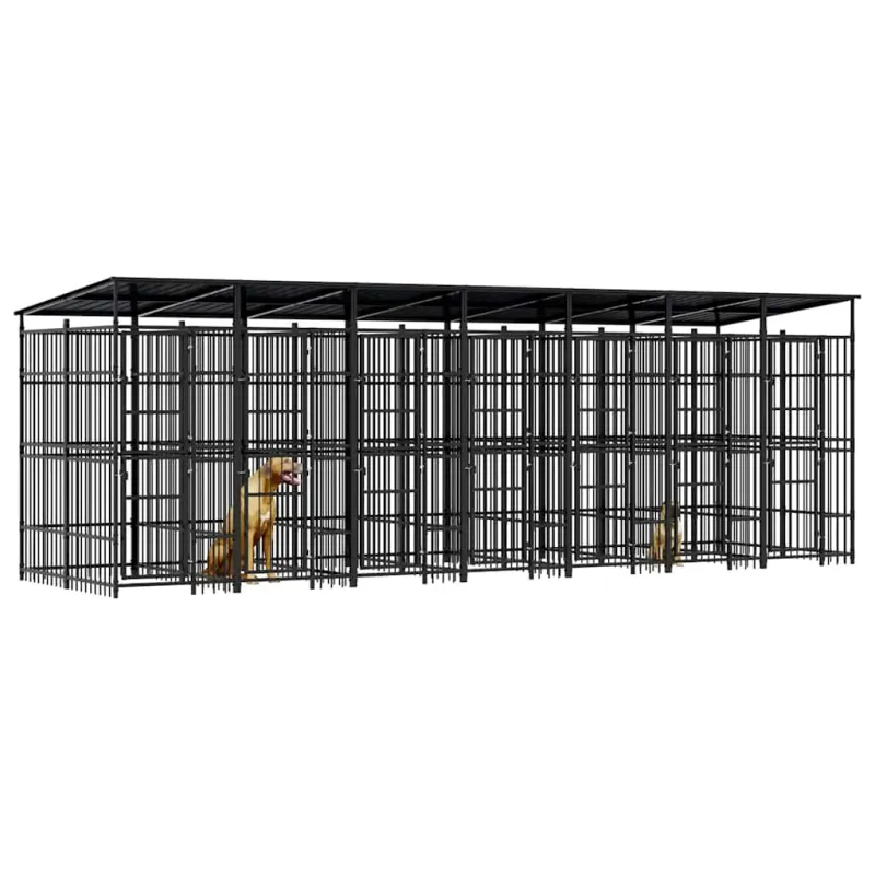 Lauko voljeras šunims su stogu, plienas, 12,9m²