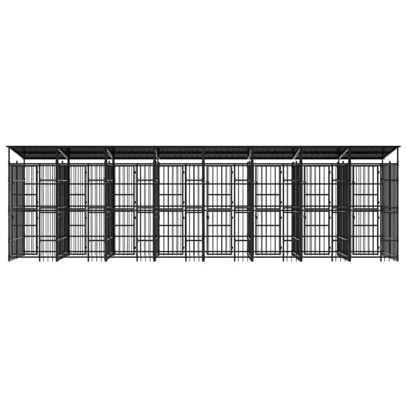 Lauko voljeras šunims su stogu, plienas, 14,75m²