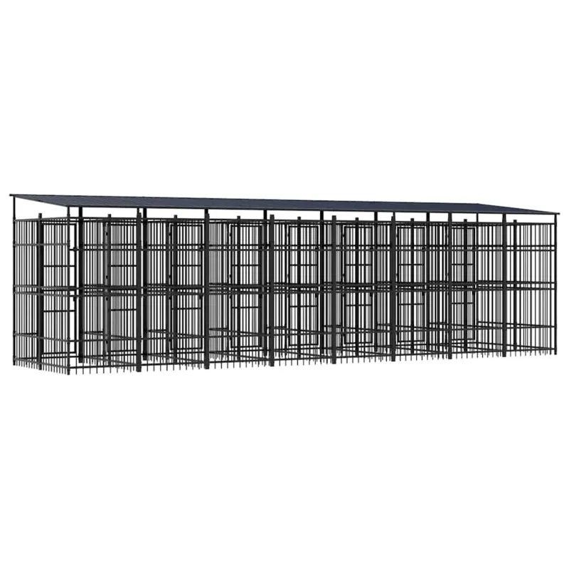 Lauko voljeras šunims su stogu, plienas, 14,75m²