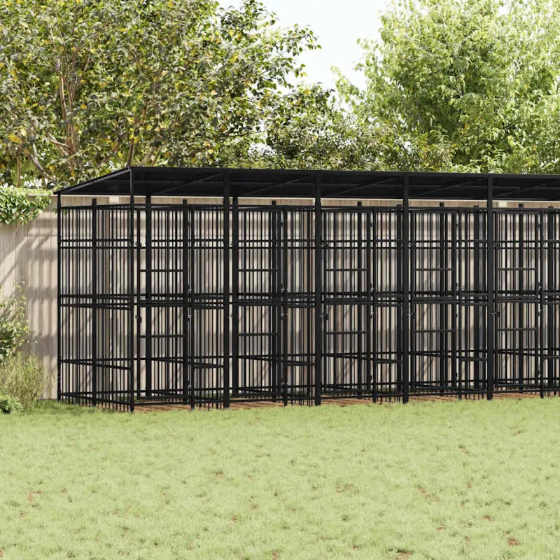 Lauko voljeras šunims su stogu, plienas, 16,59m²