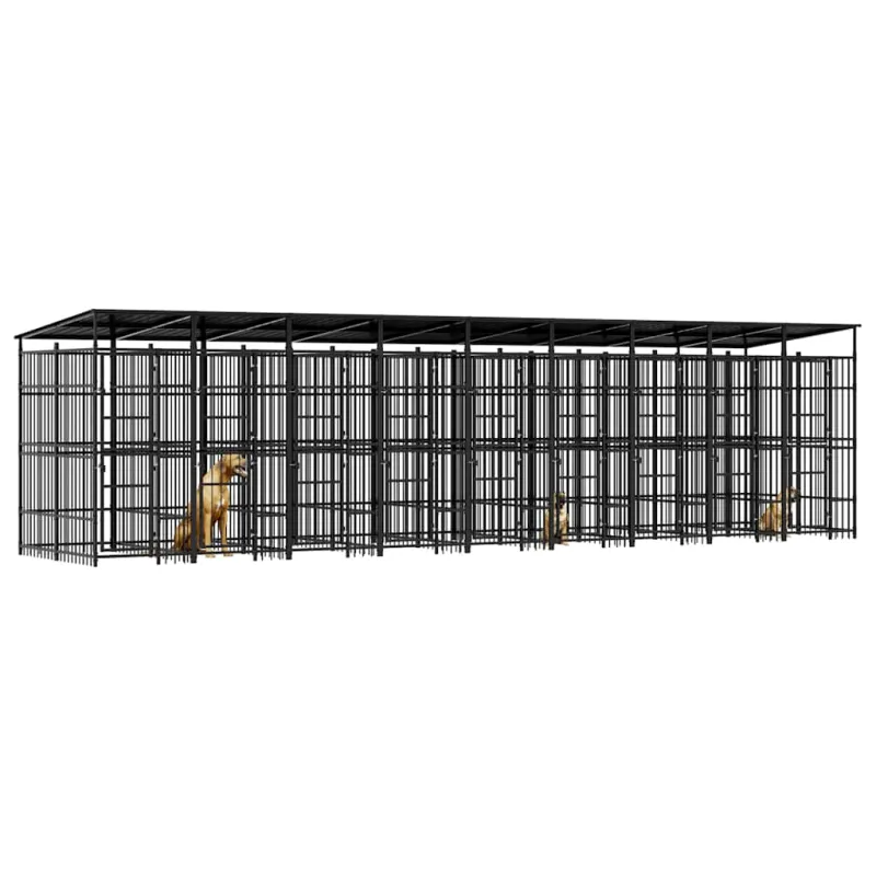 Lauko voljeras šunims su stogu, plienas, 16,59m²