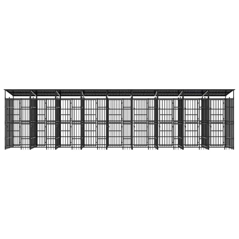 Lauko voljeras šunims su stogu, plienas, 16,59m²